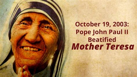 October 19, 2003: Pope John Paul II Beatified Mother Teresa | News - Times of India Videos