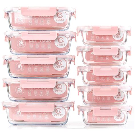 [10 Pack] Glass Meal Prep Containers, Food Storage Containers with Lids Airtight, Glass Lunch ...