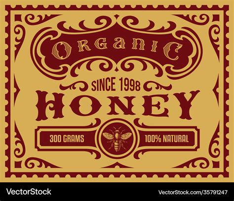 A vintage honey label for package Royalty Free Vector Image