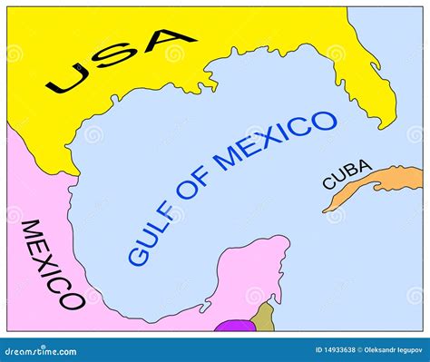 Gulf Of Mexico Map Stock Illustration Download Image Now Map Beach ...