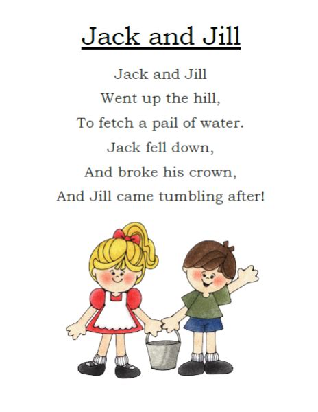 Jack and Jill Printable Poem