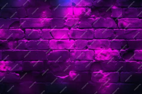 Premium AI Image | Purple brick wall with a brick wall in the background