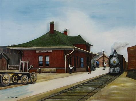 Old Train Station Painting by Mel Stauffer