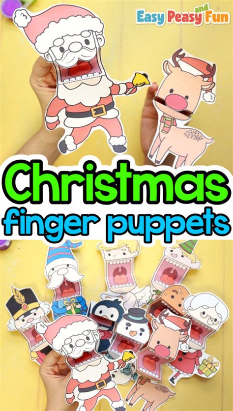 Printable Christmas Puppets (PDF Template) - Easy Peasy and Fun