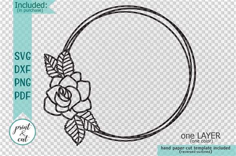 Circle Monogram Frame Svg Circle Frame Svg vector cut files for Cricut ...