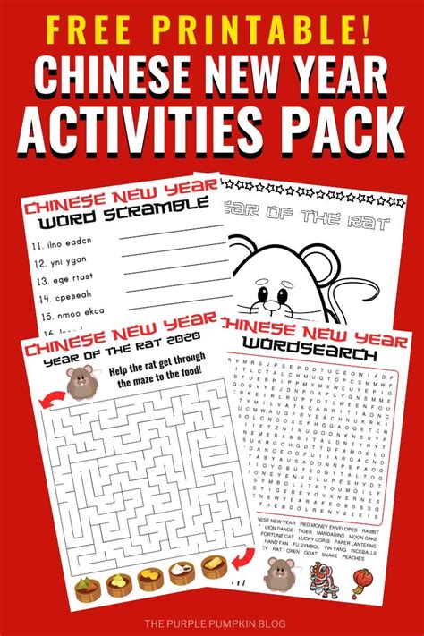 Free Printable Chinese New Year Activities Pack | Word Puzzles & More!