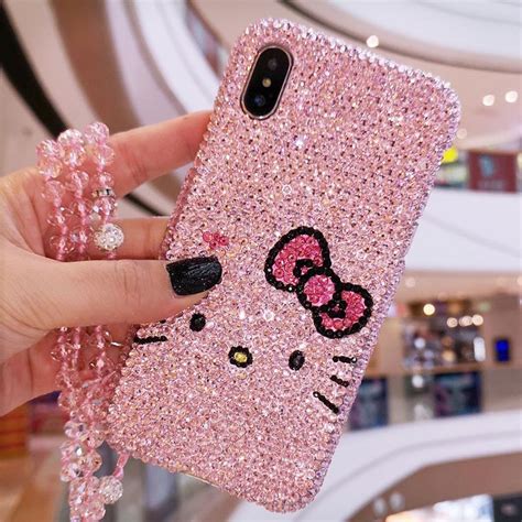 Pinky Luxury Bling Crystal Hello Kitty Diamond iPhone Case - iPhone Cases For iphone X XS Max XR ...