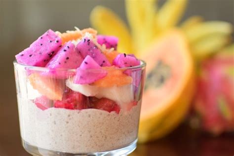 Vanilla Chia Pudding Recipe + Exotic Fresh Fruit (Dairy-Free)