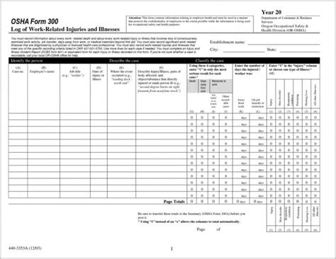 Cal Osha Form 300a Printable - Printable Forms Free Online