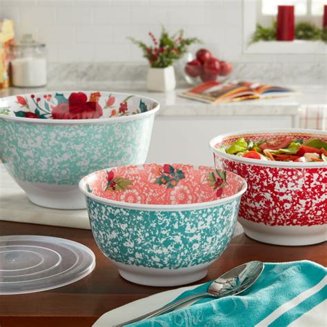 The Pioneer Woman Splatterware Melamine Serving Bowl Set with Lids, 6-Piece Set - Walmart.com ...