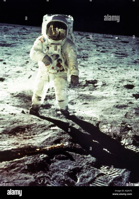 NEIL ARMSTRONG The first walk on the Moon July 1969 Stock Photo ...