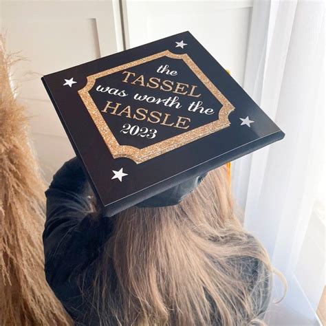 Big Dot of Happiness Tassel Worth The Hassle - Gold - 2023 Graduation Cap Decorations Kit - Grad ...