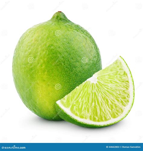 Citrus Lime Fruit With Slice On White Stock Image - Image of background ...