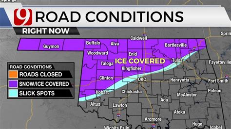 Freezing Drizzle, Temperatures In Teens Leads To Slick Hazardous Road Conditions Across Okla.