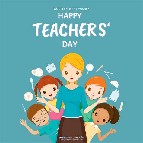 Woollen-wear wishes you Happy Teacher's Day Teachers Day Poster, Teachers Day Card, World ...