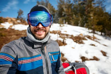 Hiking in the Forest Mountains - Portrait of Man on Hiking Stock Photo - Image of portrait ...