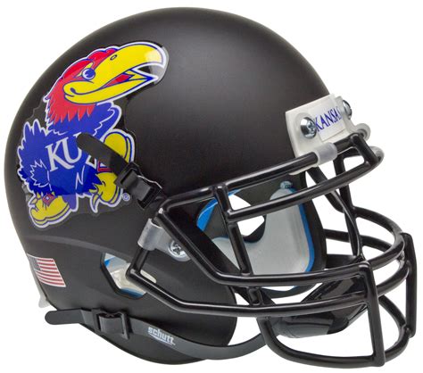 Kansas Jayhawks Mini XP Authentic Helmet Schutt "Matte Black ...