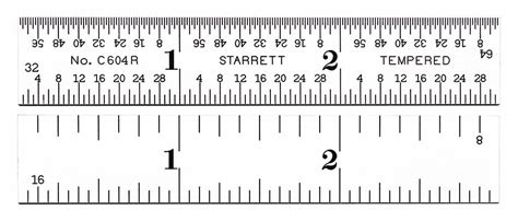 STARRETT, 4R, 16ths/64ths/8ths/Quick-Reading 32nds, Ruler - 30A961|C604R-3 - Grainger