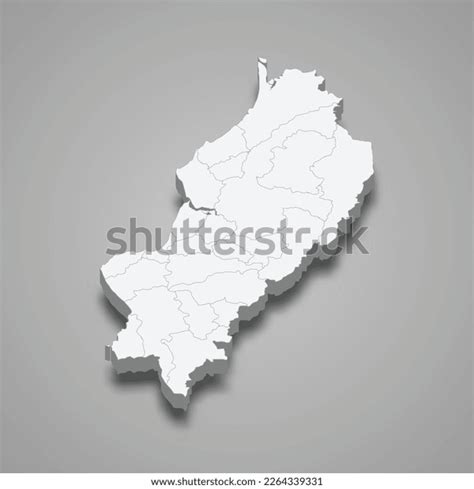 3d Isometric Map Manabi Province Ecuador Stock Vector (Royalty Free ...