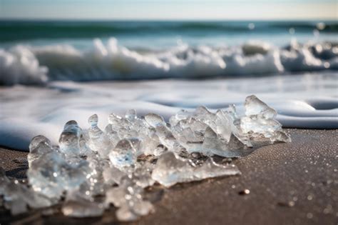 Premium AI Image | A close up of ice crystals on a beach