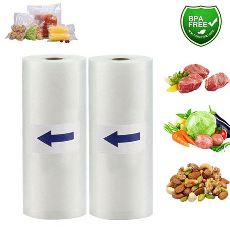 2 pack Vacuum Sealer Bags 11" x 50' Rolls, Kitchen Food Saver Storage ...