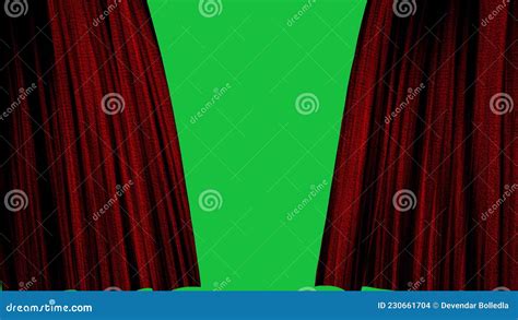 Red Curtain Opening Motion Graphics with Green Screen Background Stock Footage - Video of stage ...