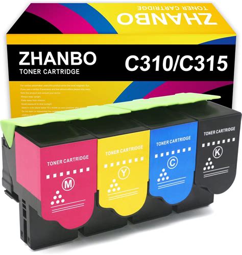 ZHANBO Remanufactured C315 C310 Toner Cartridge Black Cyan Magenta Yellow Replacement for Xerox ...