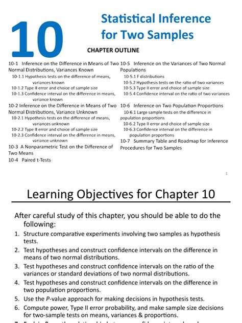 Statistical Inference For Two Samples: Chapter Outline | PDF ...