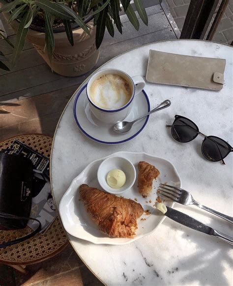 Paris coffee croissants aesthetic | Food, Love food, Yummy food