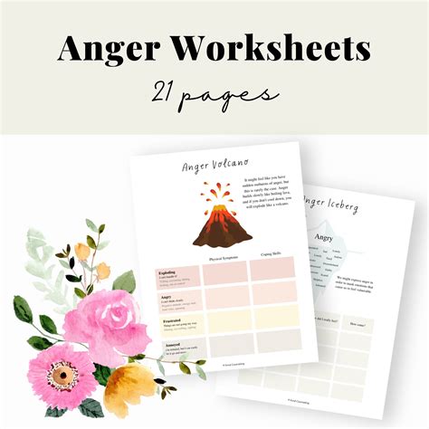 Anger management worksheets for teens, cute school counseling handouts ...