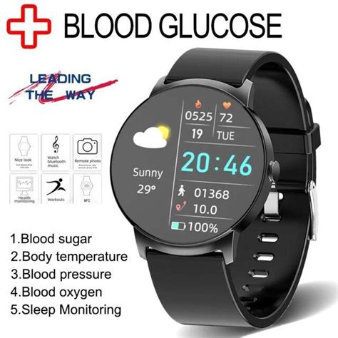 Smart Watch With Blood Glucose Monitor And Body Temperature