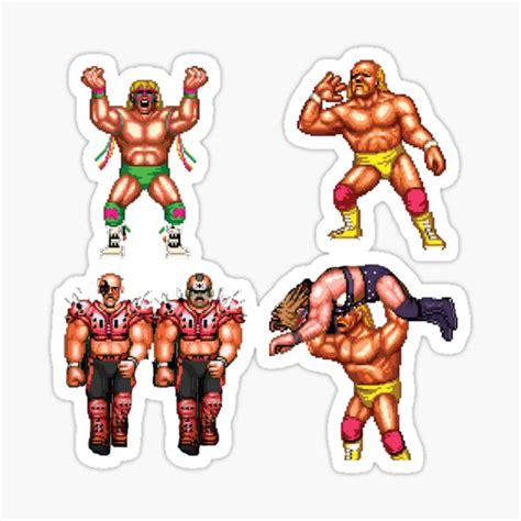 "wrestlefest characters " Sticker for Sale by SaymenHdg | Redbubble