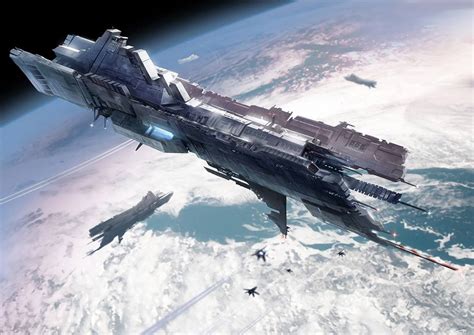 “Transport Carrier” by Yinan Shao. More Space Ship Concept Art, Concept Ships, Space Art ...