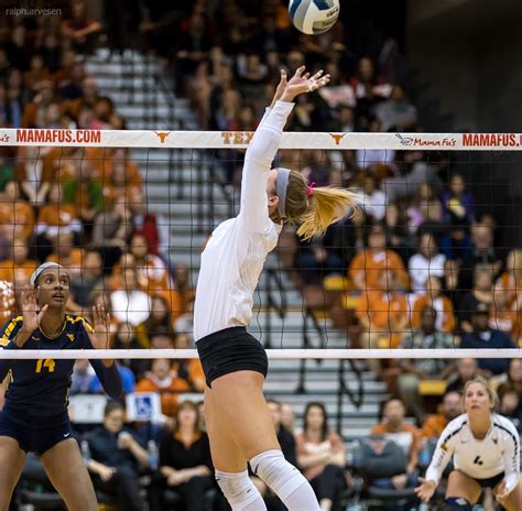 University of Texas Longhorn volleyball match against West Virginia in ...