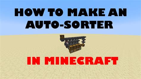 How to make an Auto Sorter in Minecraft | Tutorial on how to make an ...