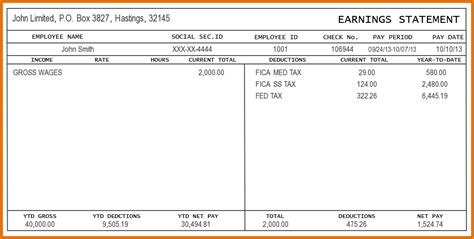 Free Pay Stub Template Microsoft Word Of Pay Stub Templates Word ...