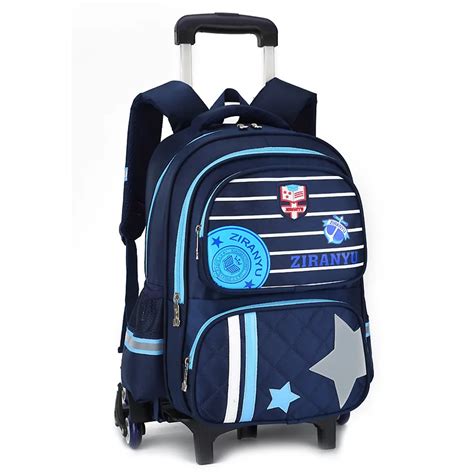 2018 waterproof Trolley school backpacks Girls children School Bags Wheels Travel bag Luggage ...