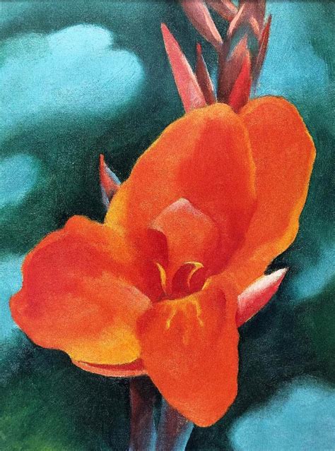 Georgia O'Keeffe "Red Canna" Art Print Custom Framed | marlinartauction