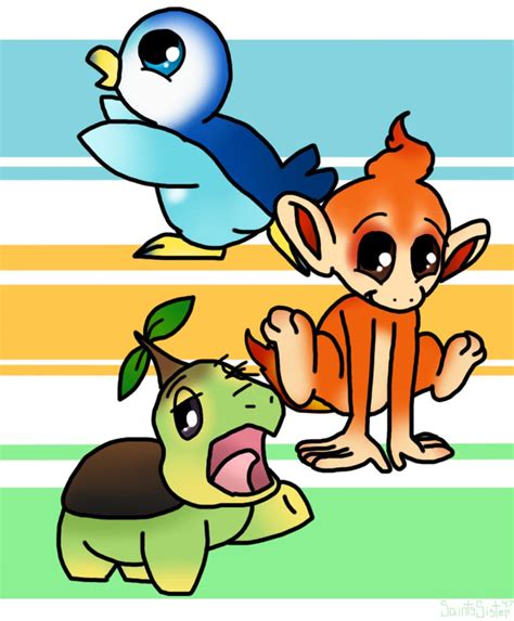 Sinnoh Starters by SaintsSister47 on DeviantArt