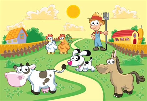 Happy farm lovely vector Free Vector / 4Vector