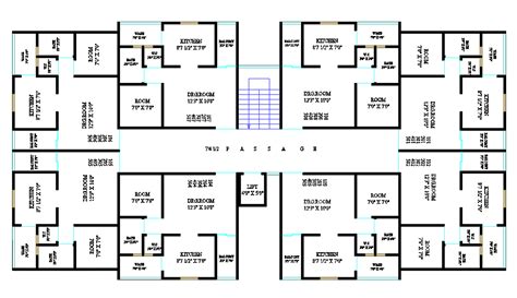 1 BHK Apartment Cluster Layout Plan Drawing Download DWG File | Residential building plan ...