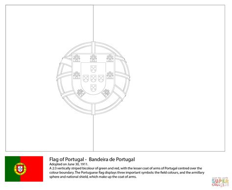 Coloriage - Drapeau du Portugal | Coloriages à imprimer gratuits