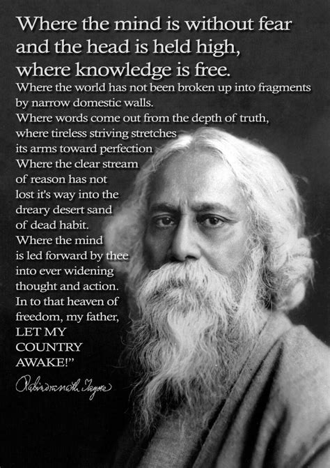 Where The Mind Is Without Fear - Rabindranath Tagore Motivational Quote ...