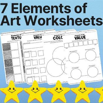 7 Elements of Art Worksheets by WorksheetWiz | TPT