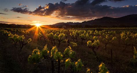 vineyard, House, Mountains, Clouds, Sunset Wallpapers HD / Desktop and Mobile Backgrounds