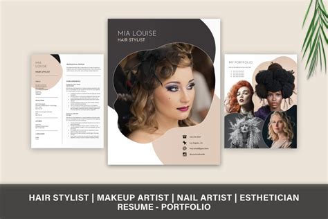 Hair Stylist Resume & Portfolio Template Word (1921082)