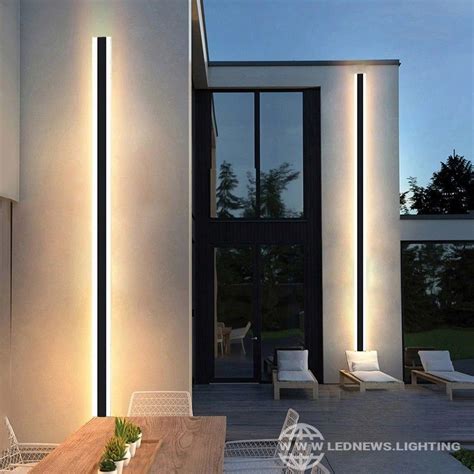 Modern Waterproof outdoor Long Strip LED wall lamp IP65 Aluminum Wall ...