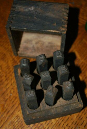 Vintage Metal Stamps For Stamping Serial Numbers-in Box-Rare Old Set ...