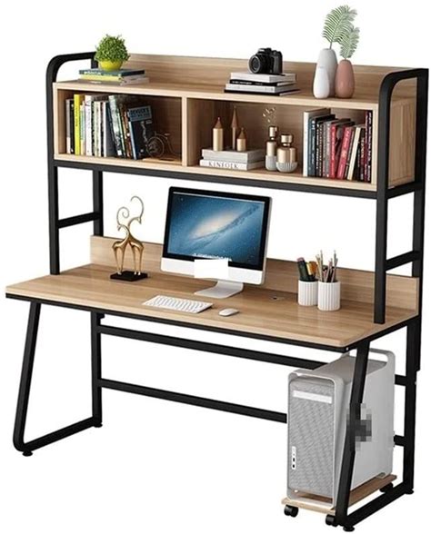 Computer Desk 47 Inches Computer Desk with Hutch and Bookshelf, Modern ...