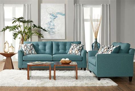 Haley Teal Sofa & Loveseat | Teal living rooms, Teal sofa, Living room